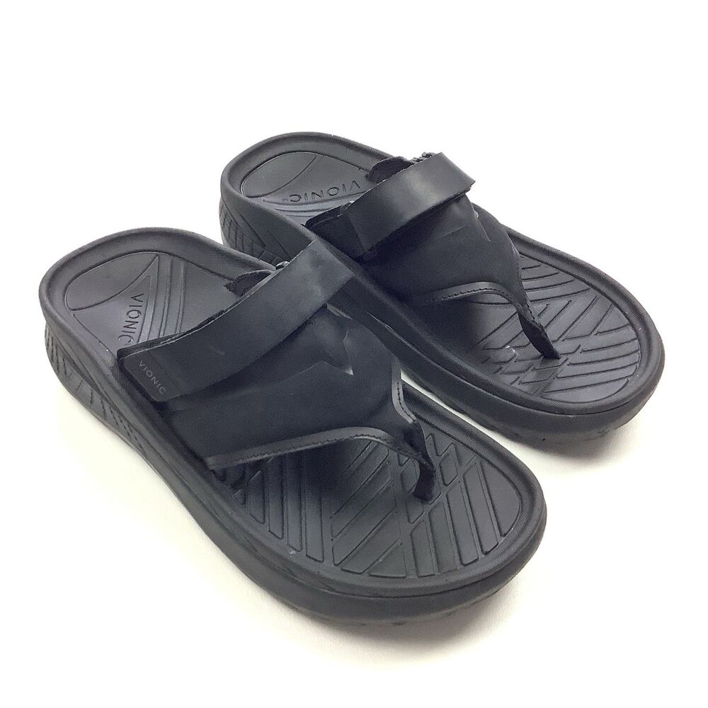 Vionic Restore II Black Thong Flip Flops Sandals Shoes Women 7 Cushion Comfort